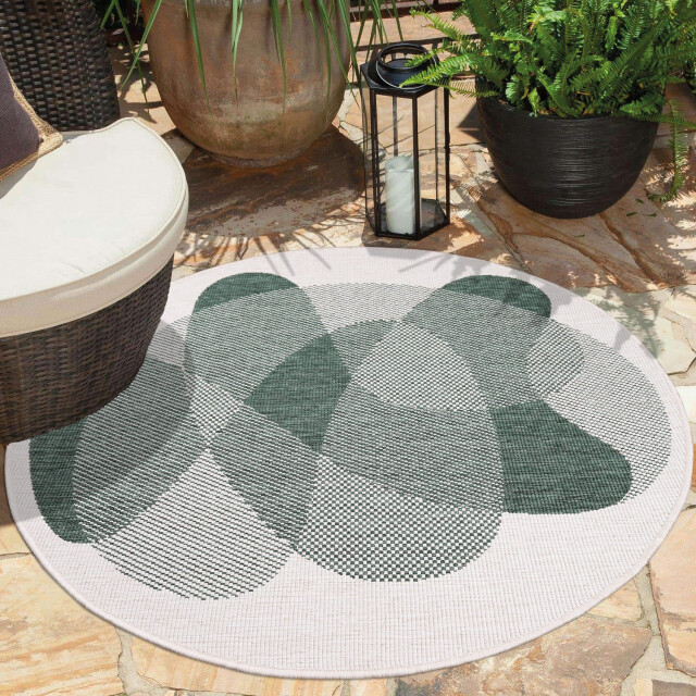 Muratap Duo binnen en buiten vloerkleed dubbelzijdig outdoor laagpolig tapijt 120 cm rond 2891686 large