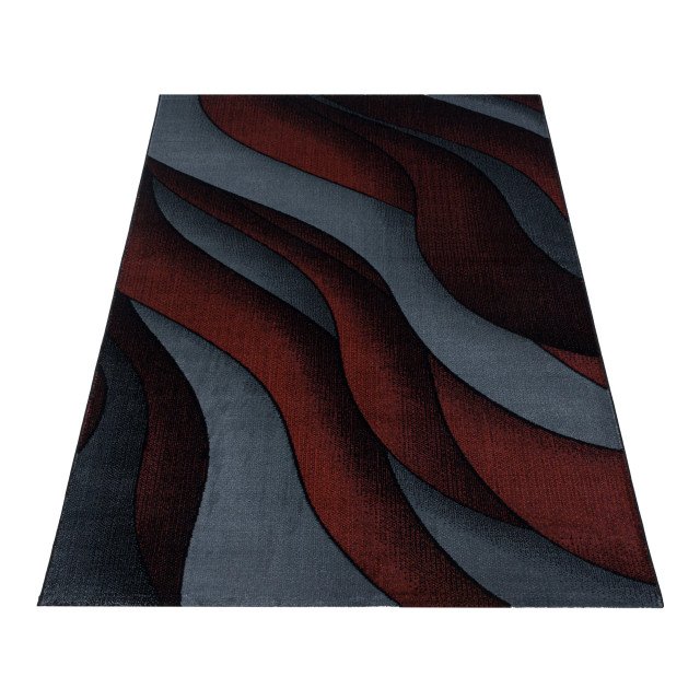 Muratap Flow design laagpolig vloerkleed / grijs / zwart- 140x200 cm 1220736 large