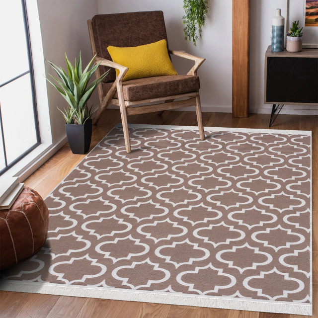 Muratap Boho kelim dubbelzijdig wasbaar vloerkleed creme- 120x170 cm 2808790 large