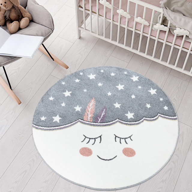 Muratap Vloerkleed rond laagpolig anime kids wit- 160 cm rond 2387950 large