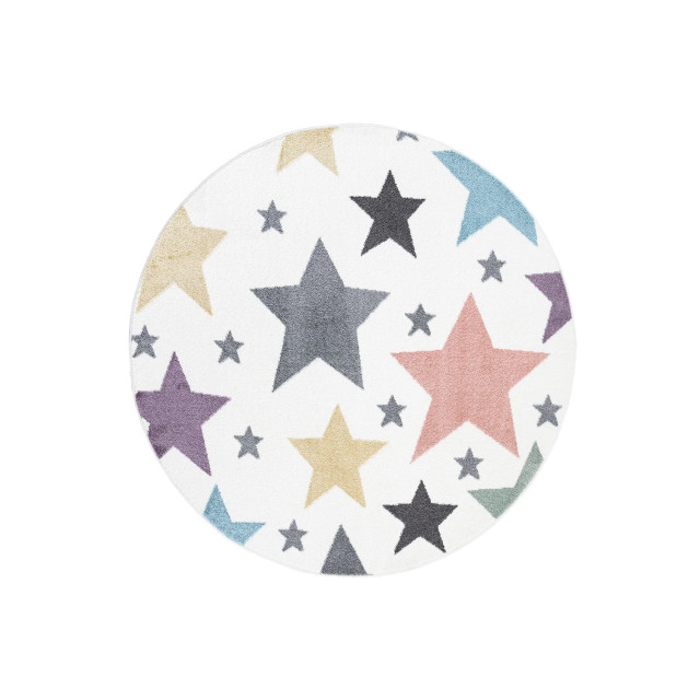 Muratap Vloerkleed stars rond laagpolig anime kids creme 120 cm rond 2387936 large