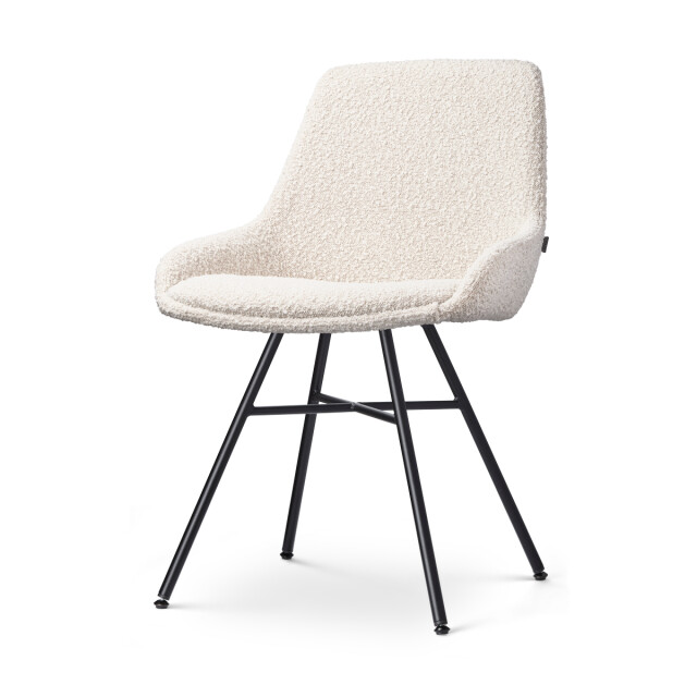 Nolon Noa-isa eetkamerstoel bouclé zwart onderstel 2794771 large