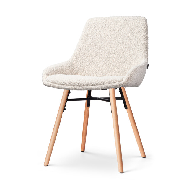Nolon Nena-isa eetkamerstoel bouclé naturel onderstel 2794777 large