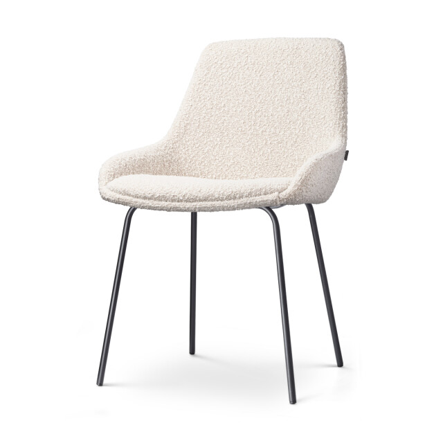 Nolon Nora-isa eetkamerstoel bouclé zwart onderstel 2790851 large