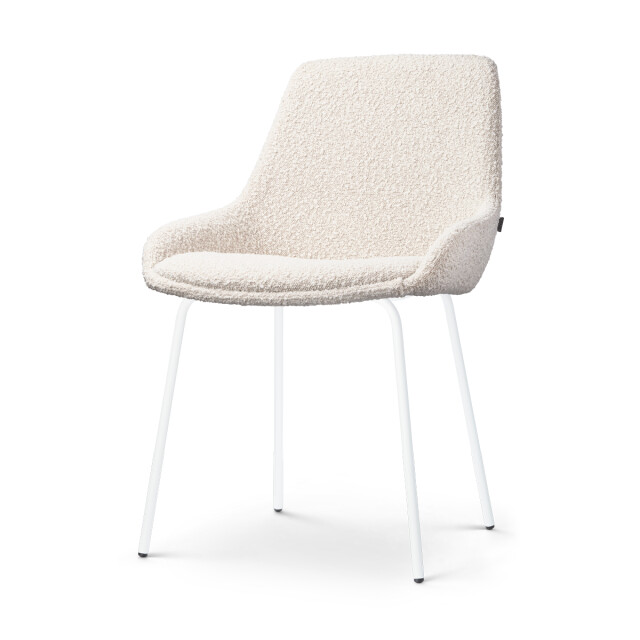 Nolon Nora-isa eetkamerstoel bouclé wit onderstel 2794755 large