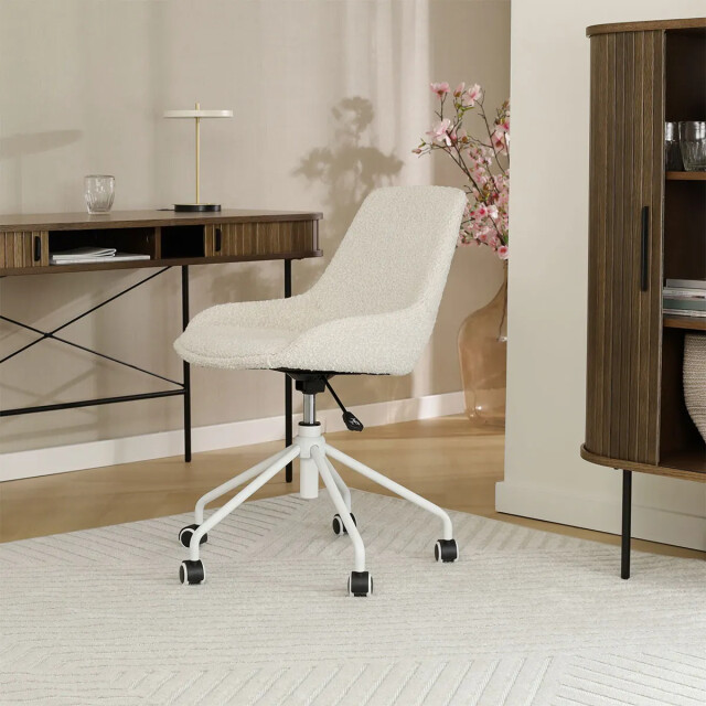 Nolon Nout-isa bureaustoel bouclé wit onderstel 2794711 large