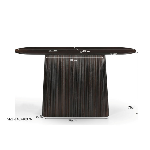 Livingfurn wandtafel salvator walnut 140cm mangohout 2835022 large