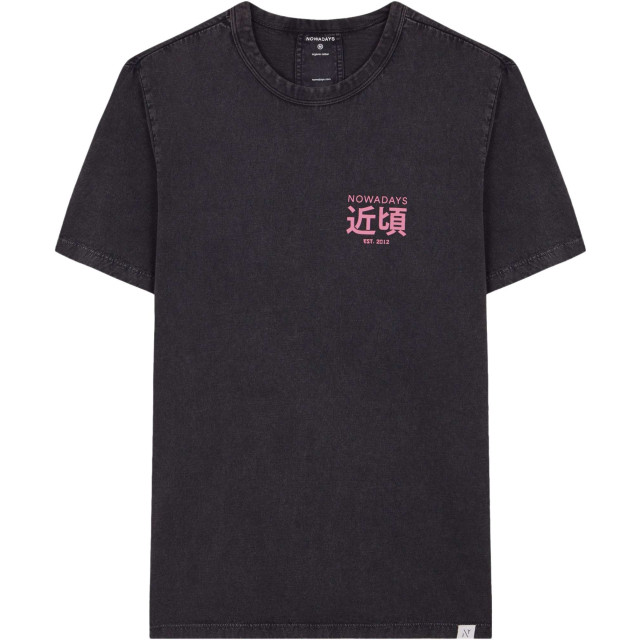 NOWADAYS T-shirt chopsticks faded black NAJ0304-TLT large