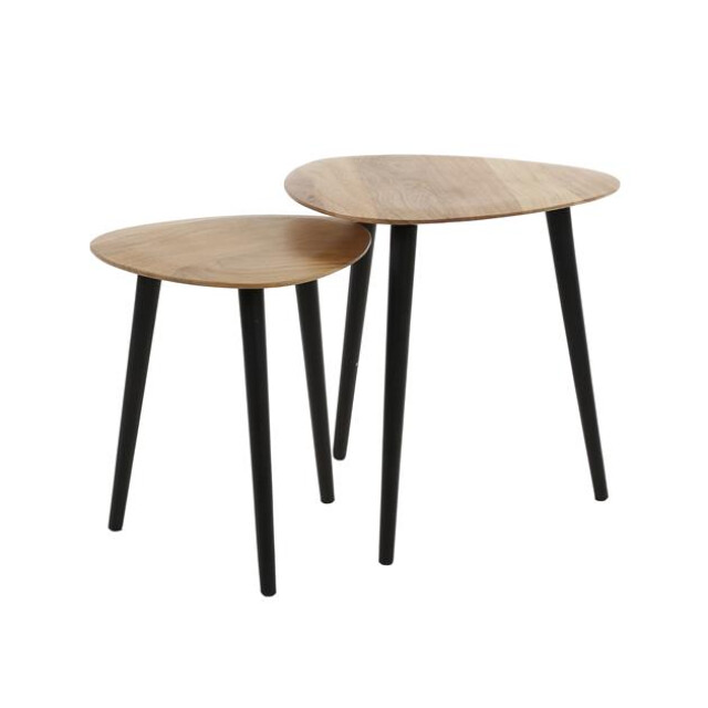 Hoyz bijzettafel set-2 driehoek organisch massief acaciahout 2920320 large