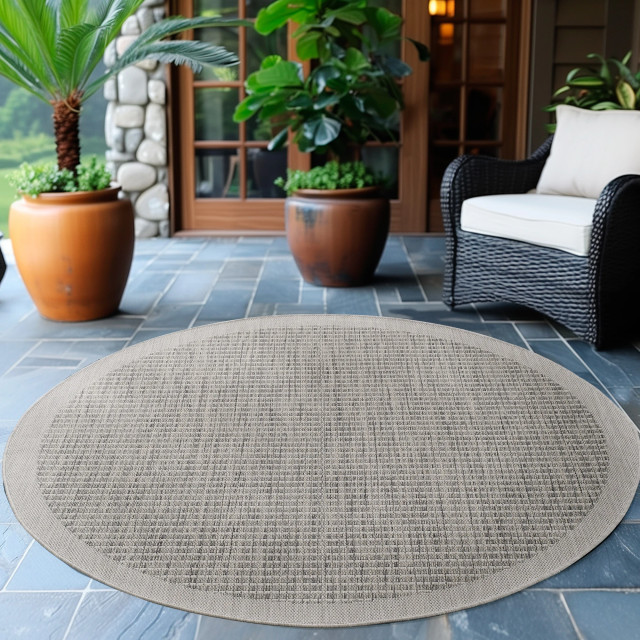 Muratap Solid binnen en buiten rond vloerkleed indoor & outdoor laagpolig effen - 160 cm rond 2934455 large