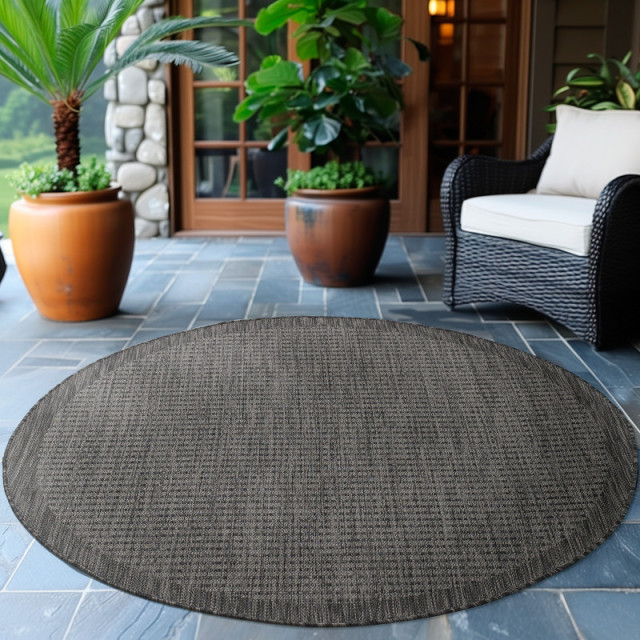 Muratap Solid binnen en buiten rond vloerkleed indoor & outdoor laagpolig effen - 160 cm rond 2934503 large