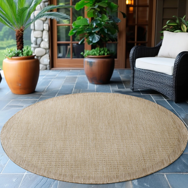 Muratap Solid binnen en buiten rond vloerkleed indoor & outdoor laagpolig effen - 120 cm rond 2934516 large