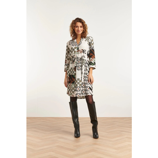 Smashed Lemon 23648 dames jurk met mix en match geometrische print 23648-998-4XL large