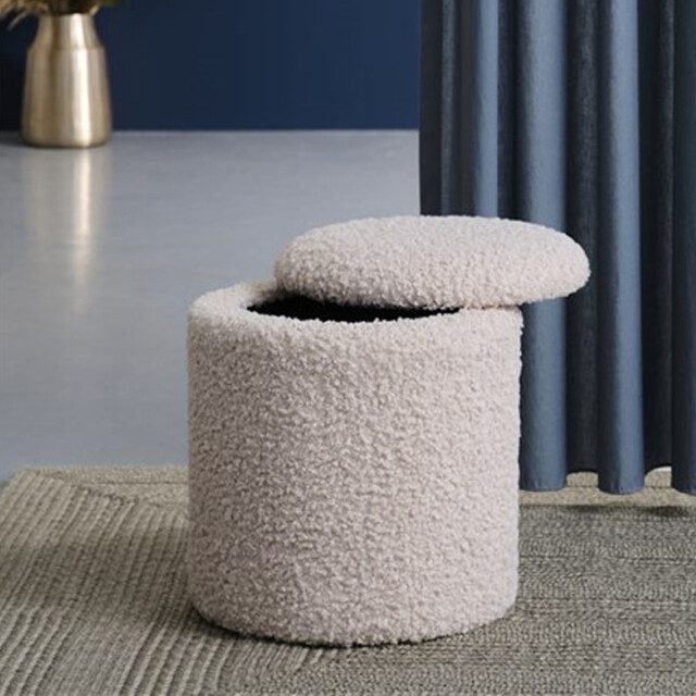 Lisomme Sem teddy poef gebroken met opbergruimte Ø 36 cm 2027311 large