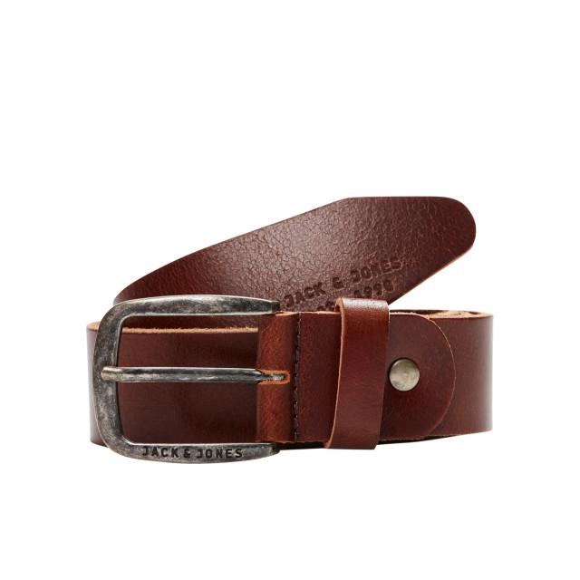 Jack & Jones Heren riem jacpaul leer roodbruin 12111286-Roodbruin large