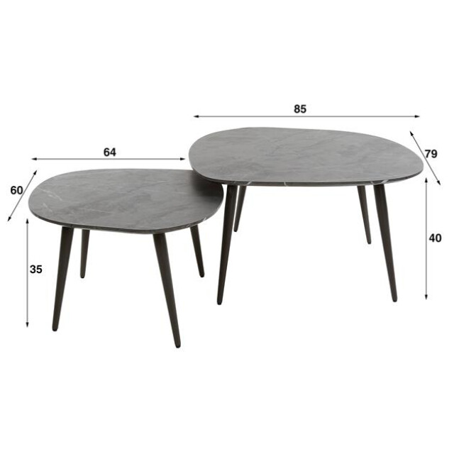 Hoyz salontafel set-2 rock organisch 3d bruin 2917032 large