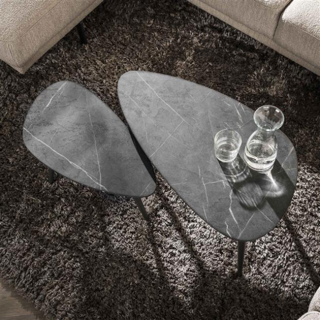 Hoyz salontafel set-2 pear shaped organisch 3d bruin 2917031 large