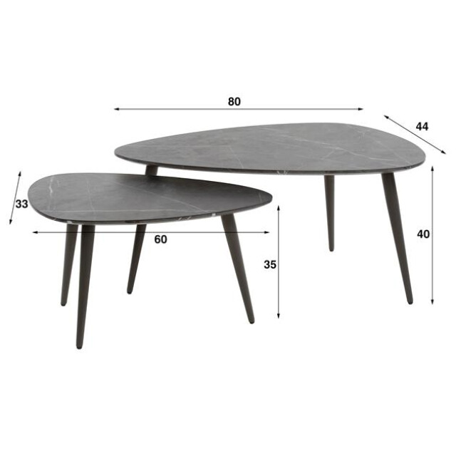 Hoyz salontafel set-2 pear shaped organisch 3d bruin 2917031 large