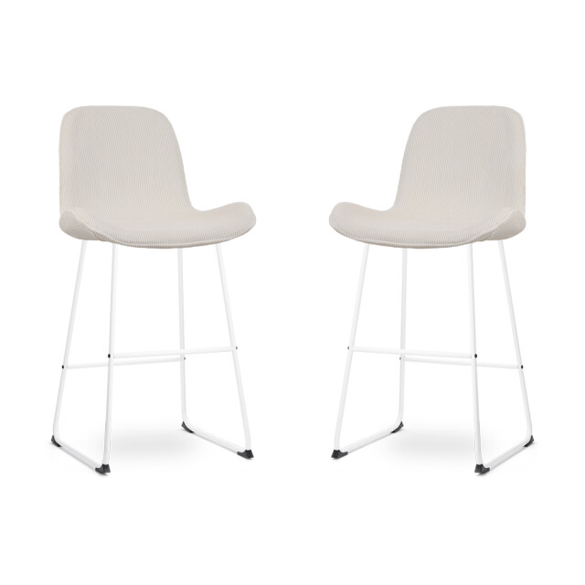 Nolon Nino-fé barkruk rib crème wit onderstel 75 cm set van 2 2832750 large