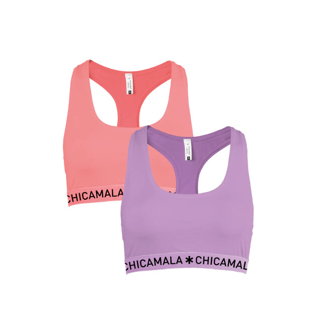 Muchachomalo Dames 2-pack racerback effen U-SOLID1220-30 large