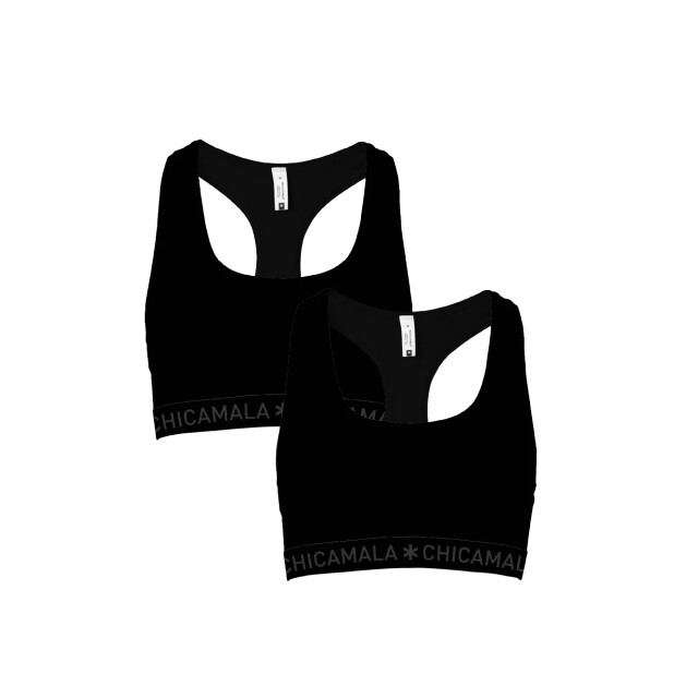 Muchachomalo Dames 2-pack racerback effen U-SOLID1220-33 large