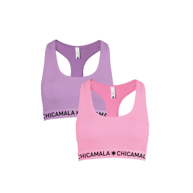 Muchachomalo Dames 2-pack racerback effen U-SOLID1220-32 large