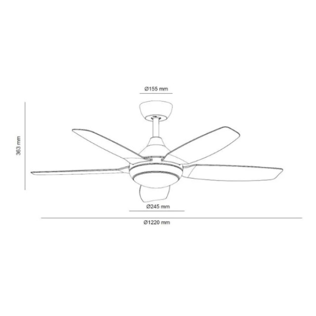 Cool Breeze Plafondventilator aksel met verlichting Ø132cm 6 snelheden afstandsbediening - 2907019 large