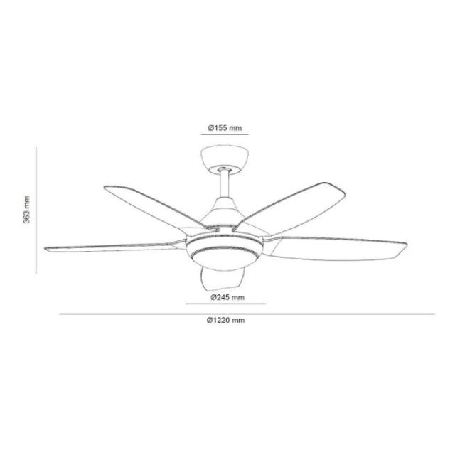 Cool Breeze Plafondventilator aksel met verlichting Ø132cm 6 snelheden afstandsbediening - 2907018 large