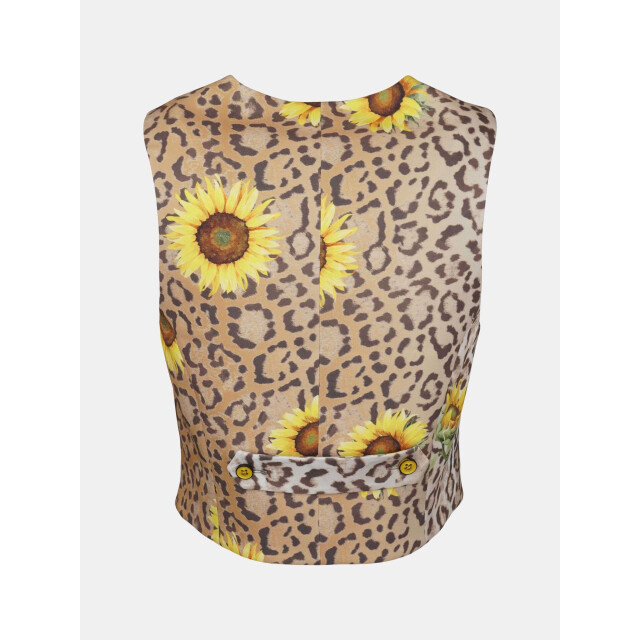 Mucho Gusto Gilet lesbos luipaardprint met zonnebloemen Gilet Lesbos Luipaardprint met Zonnebloemen large