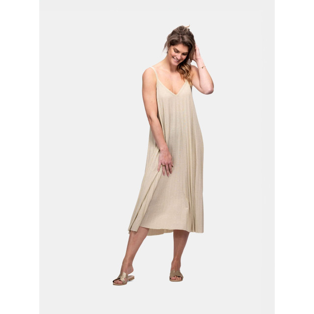 Mucho Gusto Jurk madeira lurex Jurk Madeira Beige Lurex large