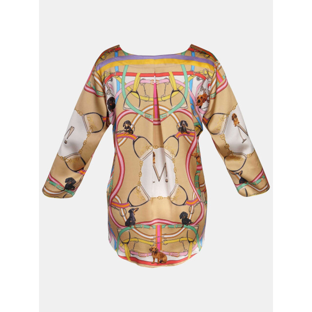 Mucho Gusto Zijden blouse roma met teckel twist Zijden Blouse Roma met teckel twist large