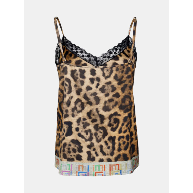 Mucho Gusto Slip top met luipaard print Slip Top Camel met Luipaard Print large