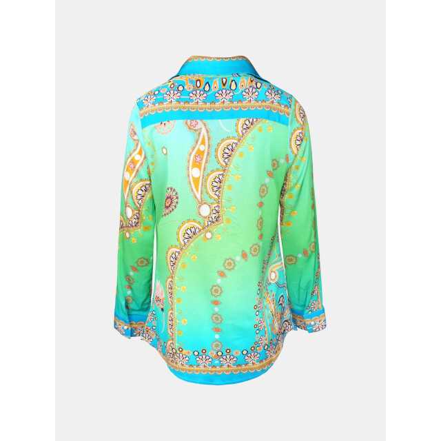Mucho Gusto Blouse francis bay groen blauw paradise Blouse Francis Bay Groen Blauw Paradise large