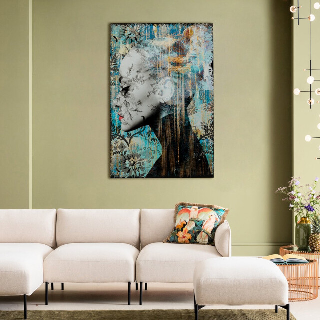Kare Design Kare wandfoto glass lady flower 100x150cm 2885467 large