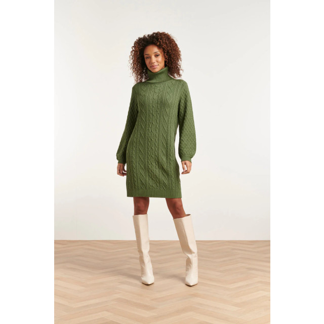 Smashed Lemon 23603 oversized coltrui jurk met pofmouwen in army green 23603-549-3XL large