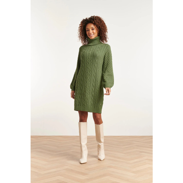 Smashed Lemon 23603 oversized coltrui jurk met pofmouwen in army green 23603-549-3XL large