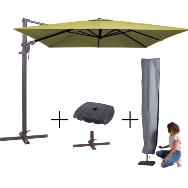 Madison Mega combi deal! parasol monaco flex iii sage + voet + hoes 2936357 large