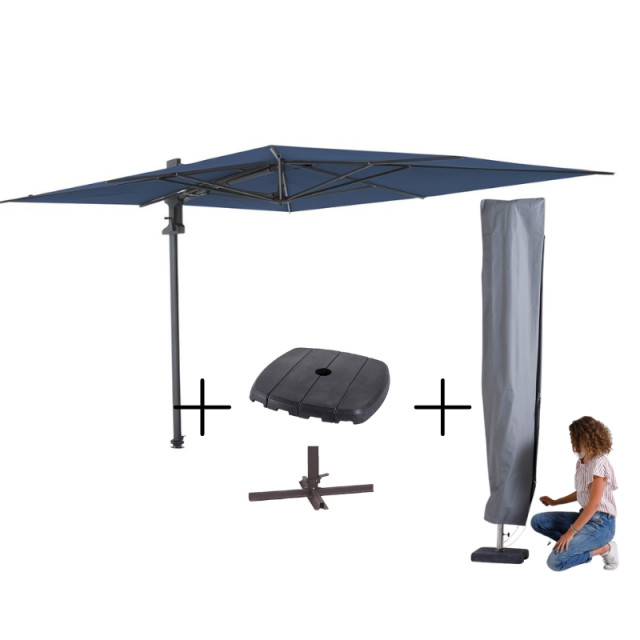 Madison Mega combi deal! parasol saint-tropez safier blue + voet + hoes 2936351 large