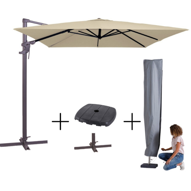 Madison Mega combi deal! parasol monaco flex iii ecru + voet + hoes 2936355 large