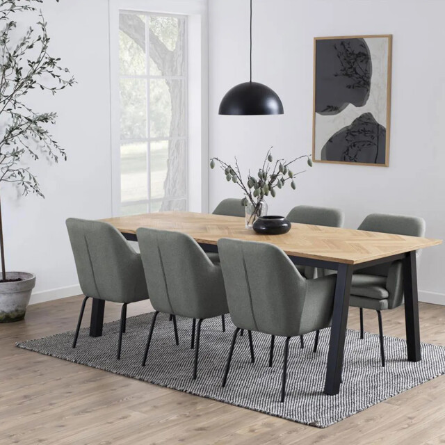 Lisomme Hilly houten eettafel visgraat 220 x 95 cm 2028671 large