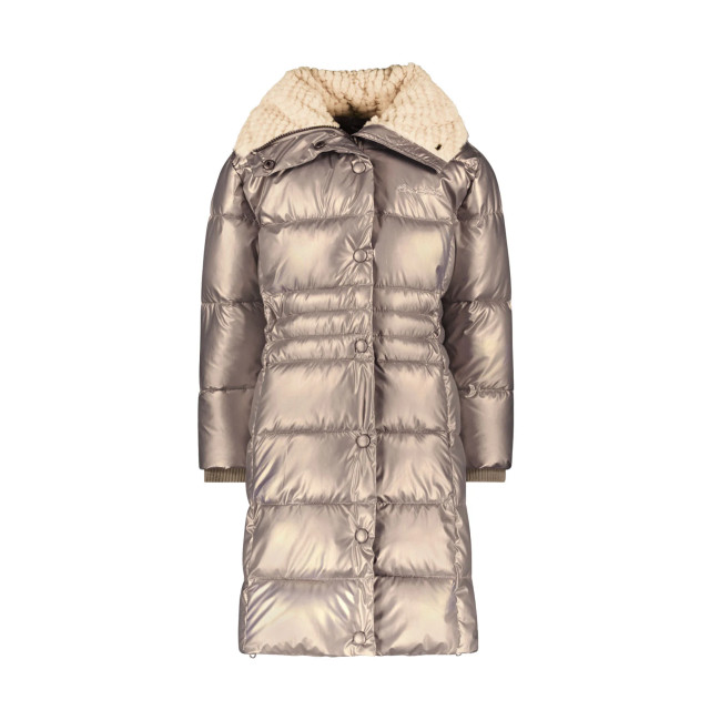 Like Flo Meisjes winterjas lang fancy met capuchon abby mud F407-5217-415 large