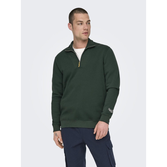 Only & Sons Onsriley reg 14 zip high neck swt donker 5219.27.0057 large