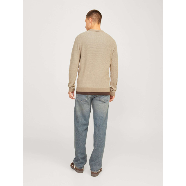 Jack & Jones Jprblabani knit split neck ls greige 12262553-176595 large