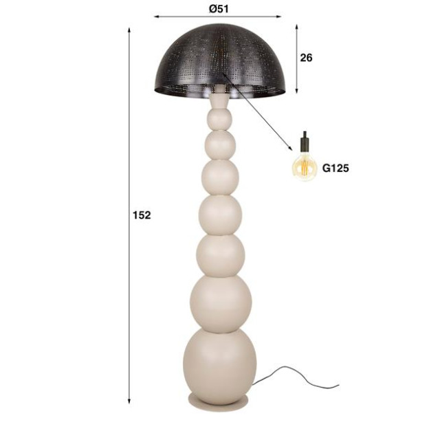 Hoyz vloerlamp sphere natural natural grey 2920334 large