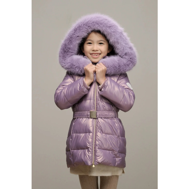 Le Chic Meisjes winterjas met capuchon en fur kraag bodette sweet plums C407-5205-624 large