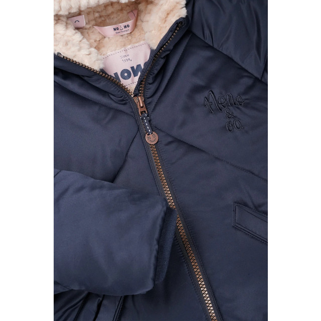 NoNo Meisjes winterjas lang met capuchon beetle navy N407-5206-110 large