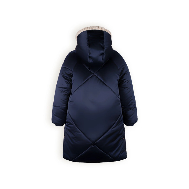 NoNo Meisjes winterjas lang met capuchon beetle navy N407-5206-110 large