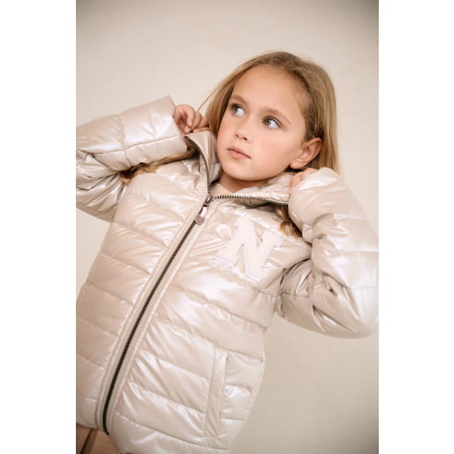 NoNo Meisjes winterjas met capuchon btwist pearled N407-5207-020 large