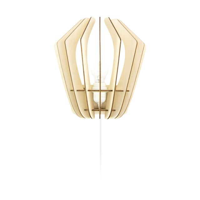 Bomerango Wall spin houten muurlamp small met wit koordset 2027889 large