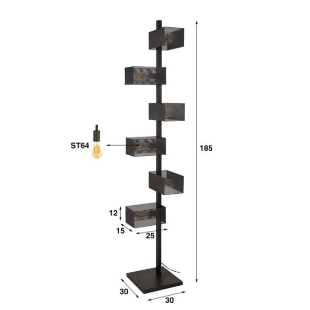 Hoyz vloerlamp 6l brick mesh artic 2936344 large